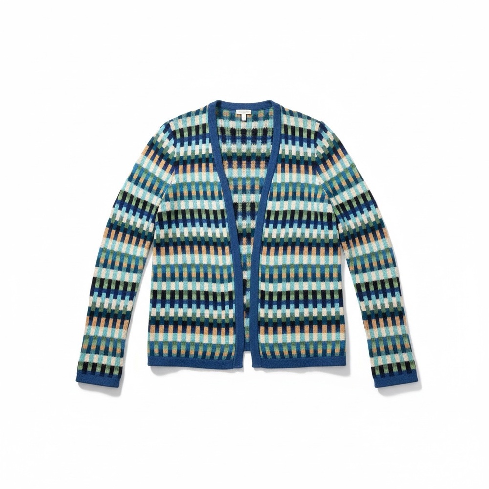Talbots Blue and Green Striped Cardigan